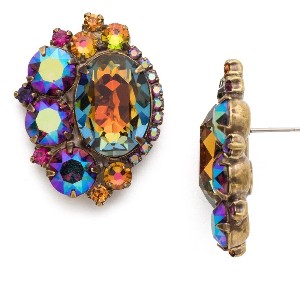 Anthro x Sorrelli Bold Crystal Earring in Volcano